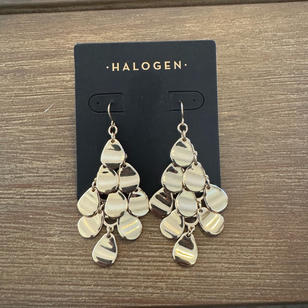 Bundle- Halogen Gold and blue Chandelier Earrings